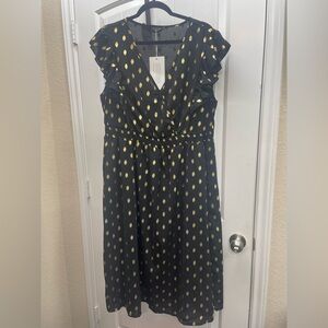 BloomChic Glitter Polka Dot Pocket Tank Flutter Sleeve Dress Size 1X 14 - 16 NWT